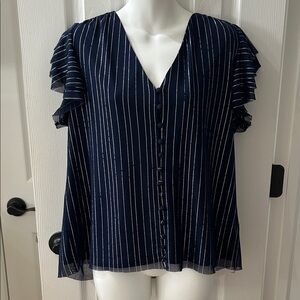 Vince Camuto, large navy blue blouse